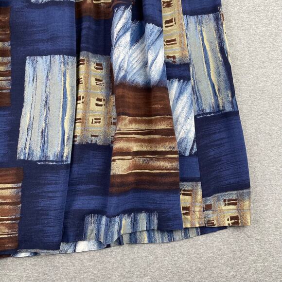 Vintage Y2K 90s Sag Harbor Maxi Skirt Large Blue Brown Geometric Funky Abstract - Picture 7 of 16